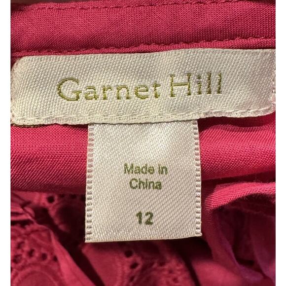 Garnet Hill Pink Eyelet Dress Fuchsia Lace Sundress - Picture 4 of 7